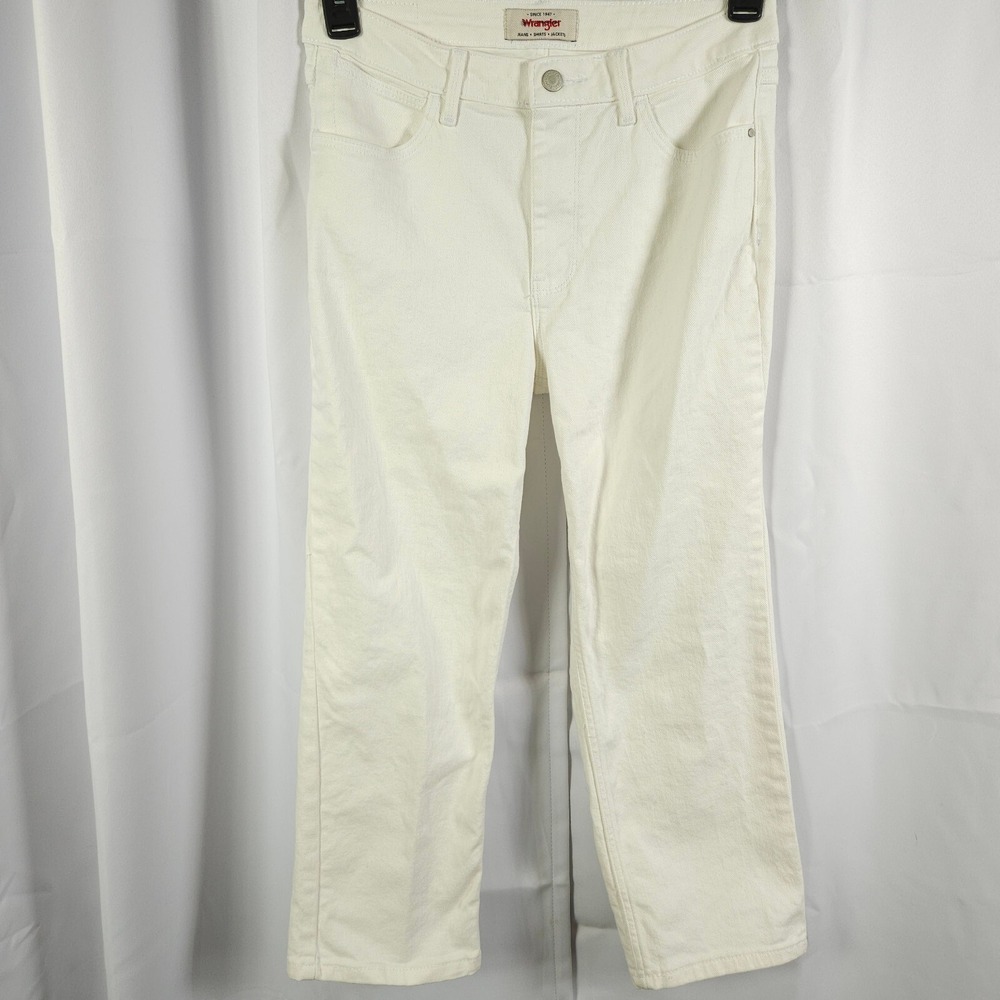 Wrangler White Cropped 5-Pocket Denim Jeans Womens 8‎ 30x23.5